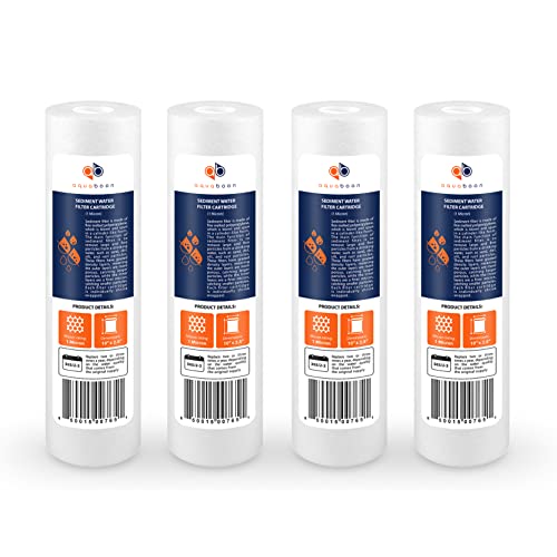 10” x 2.5” Whole House and Reverse Osmosis Sediment 1 Micron Water Filter Cartridge (4 Count)