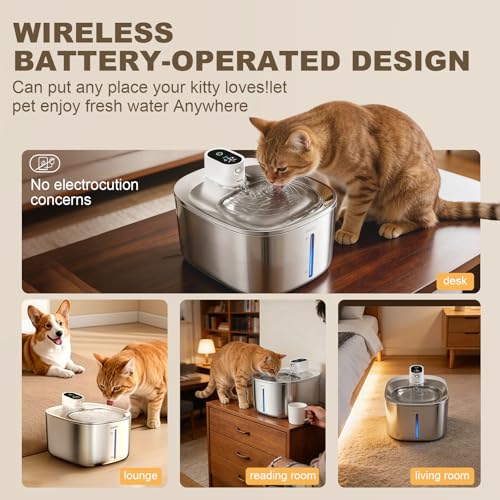 Wireless Cat Water Fountain Stainless Steel (1100 Gram)