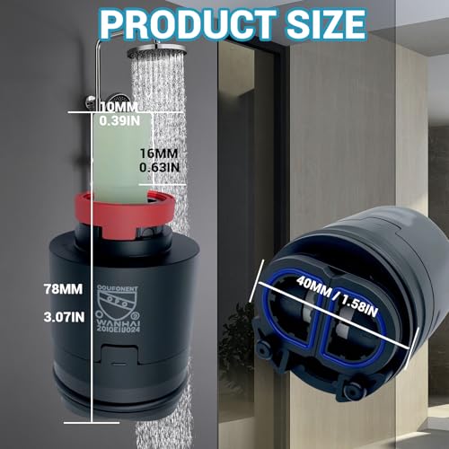 N40HKC Shower Cartridge 40mm Faucet Cartridge Replacement Compatible With Many Other Tub