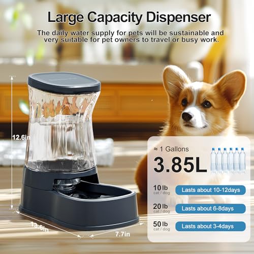 Automatic Dog Water Dispenser Gravity Stainless Steel Water Waterer Feeder