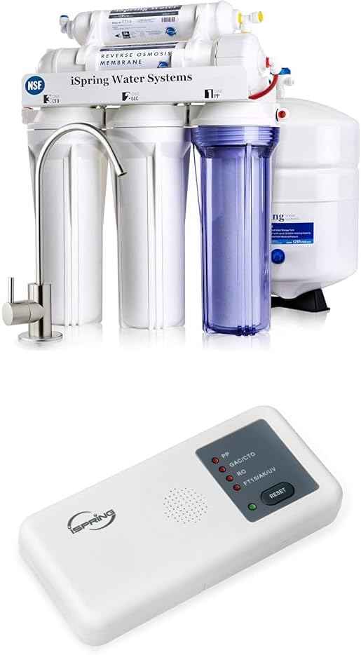 iSpring RCC7, NSF Certified, High Capacity Under Sink 5-Stage Reverse Osmosis Water Filter, RO Drinking System, 75 GPD, Brushed Nickel Faucet