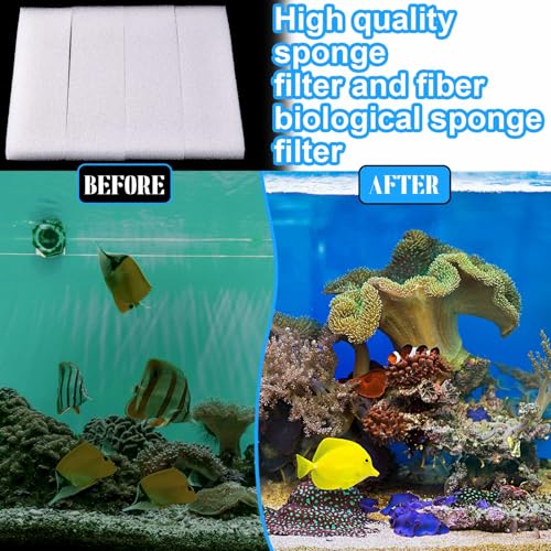 10 Pcs Filter Pad Compatible with Fluval U4 Underwater Sponge Aquarium Filter Media Replacement Accessories Compatible for Aquarium (10 Count)