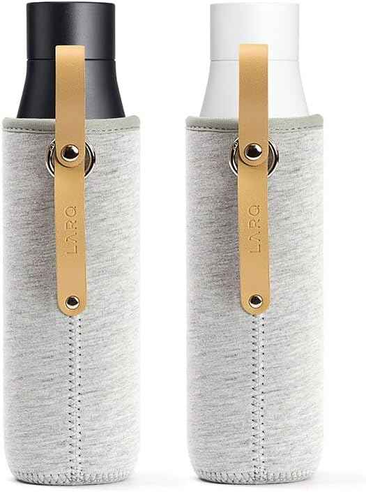 LARQ Bottle Limited Edition Travel Sleeve with Easy-Carry Leather Strap - 17 oz/24 oz, Heather Grey