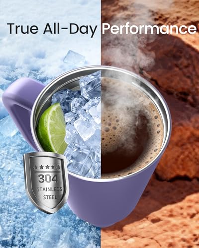 Insulated Mug 100% Spill Resistant Insulated Water Bottle for Iced Coffee & Hot Drinks