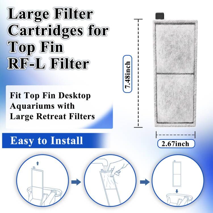 8 Pack Filter Cartridge for Top Fin RF (8 Count)