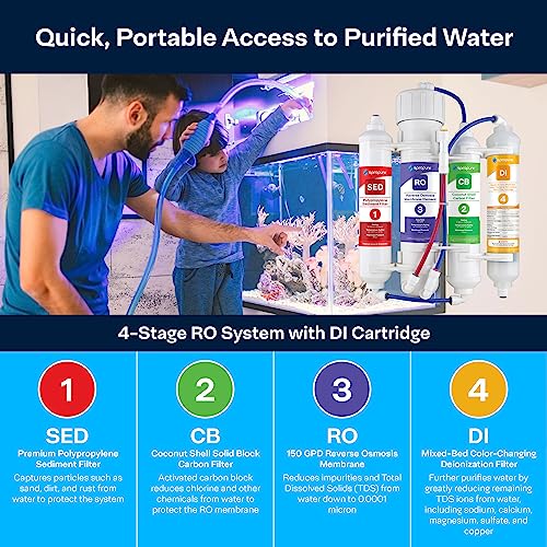 SP RO400AQD 150 GPD RO DI Water Filter System for Aquariums Reefs