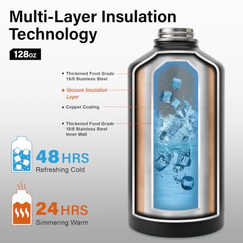 Gallon Insulated Water Bottle with Portable Carrier Bag for Outdoor