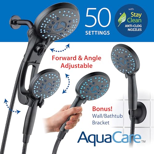 AquaCare 50 mode High Pressure Shower Head Combo with Arm & Dual Power Wash