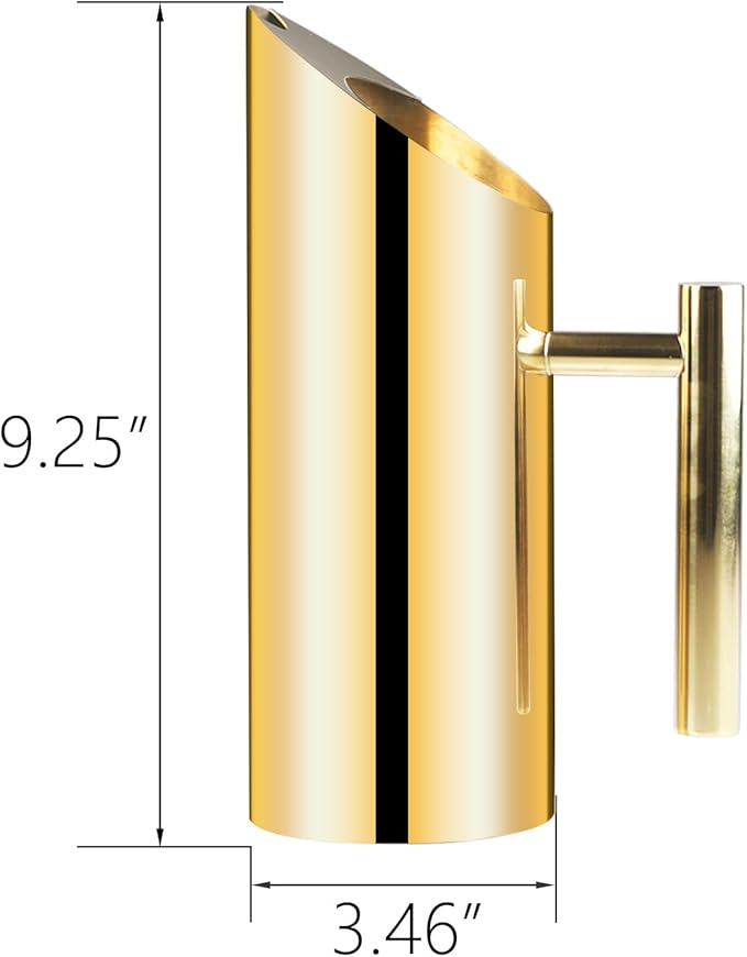 Stainless Steel Water Pitcher 36oz Cold Tea Milk Pitcher Jug with Handle Modern Drink Carafe Beverage Jug for Home Restaurant Bar