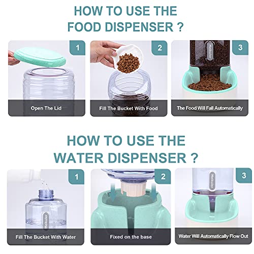Automatic Dog Cat Feeder and Water Dispenser Set