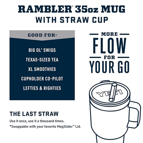Rambler 35 oz Tumbler with Handle and Straw Lid