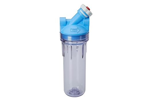 Pentair OMNIFilter Whole Home Valve-in-Head 10" Standard Duty Water Filtration System with Pressure Relief, Blue/Clear