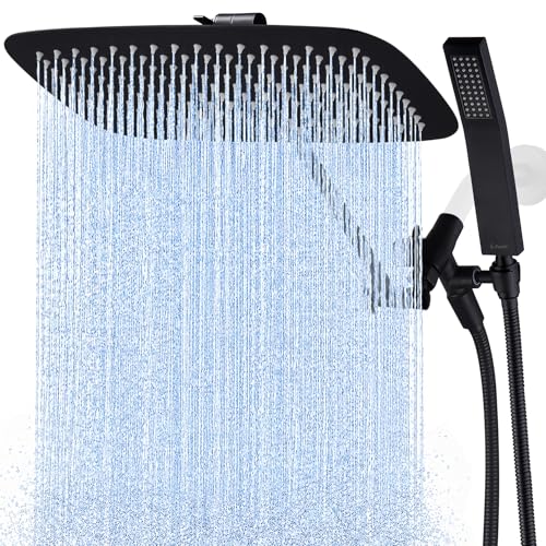 All Metal 16" Rain Shower Head with Handheld for Bathroom Upgrade