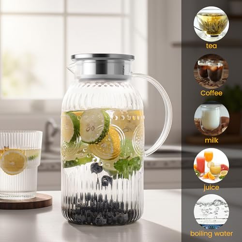 Glass Pitcher with Lid (2 Count)