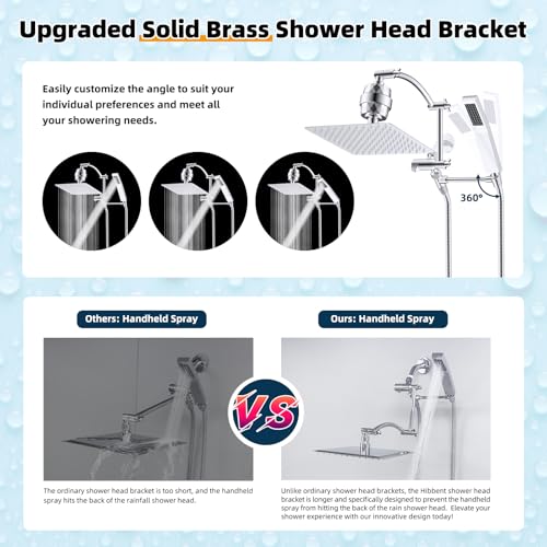 All Metal 10'' Filtered Rainfall Shower Head with Handheld Combo