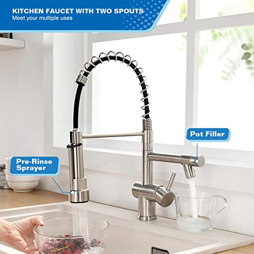 Commercial Kitchen Faucet with Pull Down Sprayer