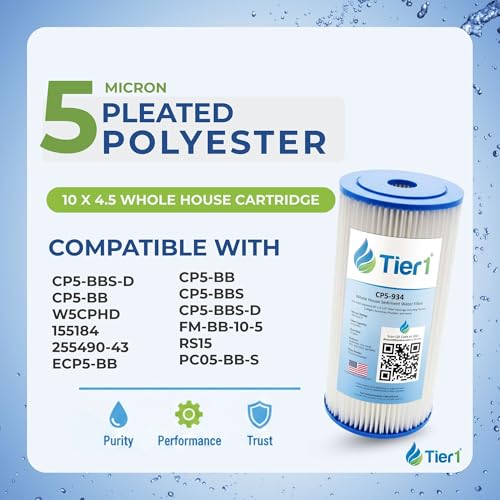 5 Micron 4.5" × 10" Pleated Sediment Filter Cartridge (2 Count)
