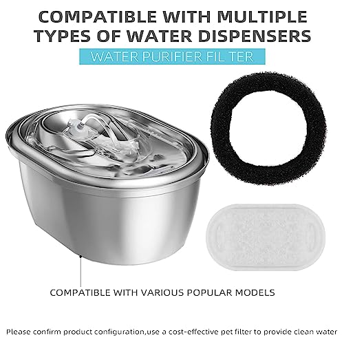 Cat Water Fountain Filter Compatible with Stainless Steel Dispenser (8 Count)
