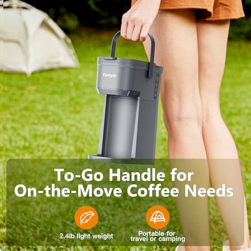 Mini Single Serve Coffee Maker for K Cups and Grounds with Handle