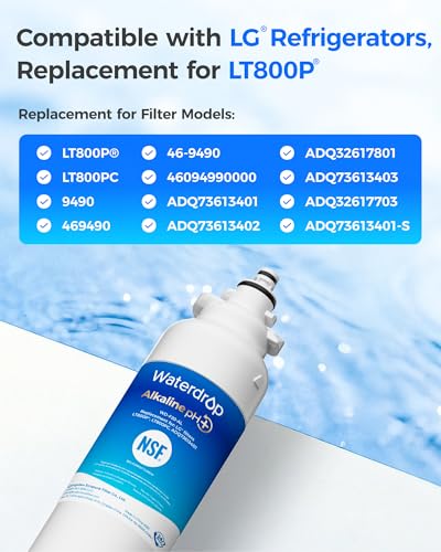 Alkaline WD F20 Water Filter Replacement for LG® LT800P® (4 Count)
