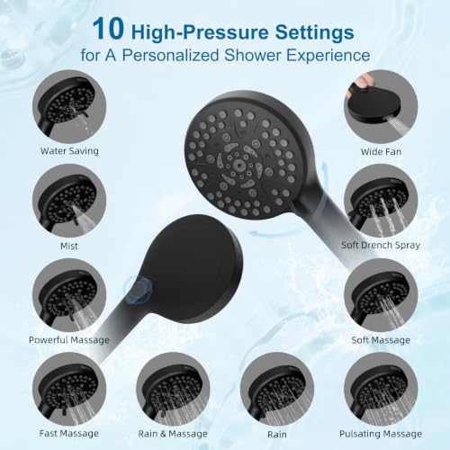 Metal 8" High Pressure Rain Shower Head Combo