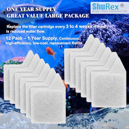 12Pcs XS Filter Cartridge for Tetra Whisper Extra Small Tanks Filter (12 Count)
