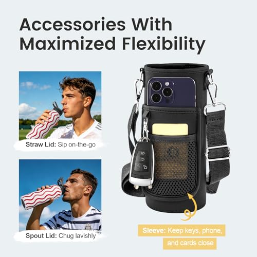 40 oz Insulated Water Bottle with Straw