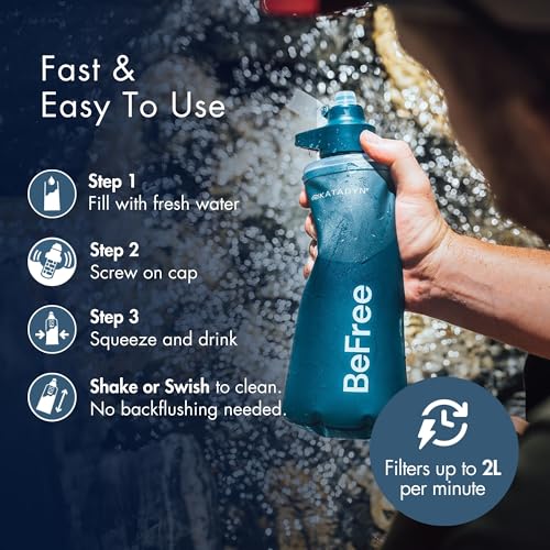 BeFree AC 2 Stage Filter Collapsible Travel Water Bottle 1L