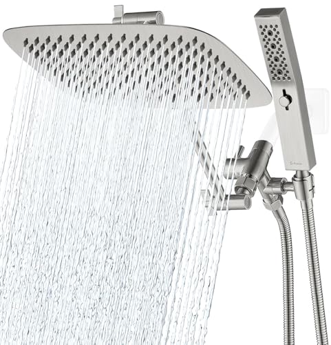 All Metal 12" Rain Shower Head with Handheld for Bathroom Upgrade
