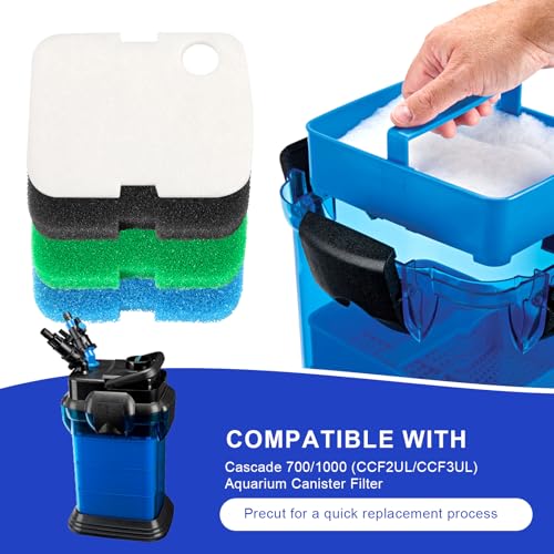 16 PCS Replacement Canister Filter Media Pad Compatible with Penn Plax Cascade 700 (16 Count)