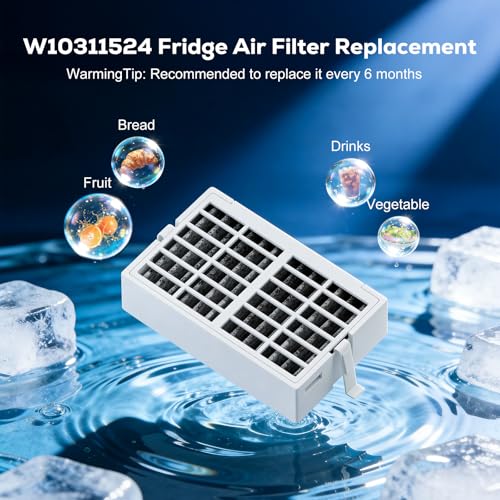 3 Pack W10311524 AIR1 Refrigerator Air Filter Replacement for Whirlpool (3 Count)