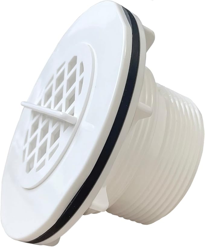 Threaded Inlet Strainer Kit for Stock Tank Pools,Stock Tank Pool Filter Kit, Intex Pool Accessories, Includes Rubber Washer, Strainer Nut and Grid, Fits Intex Filter Pumps with 1-1/2