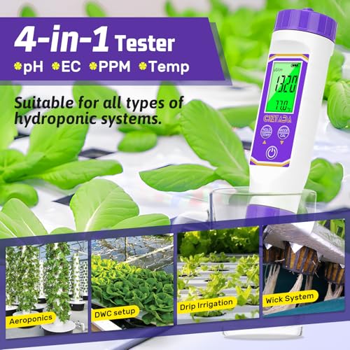 Smart pH Meter for Water pH and EC Meter for Hydroponics Nutrients