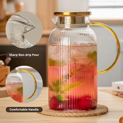 Glass Pitcher with Lid