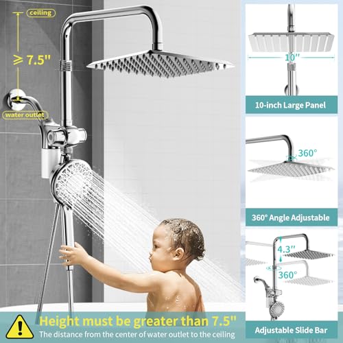 Magnetic Shower Head with Filters for Hard Water