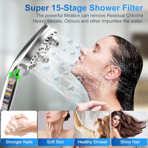 Filter Handheld Shower Head for Residual Chlorine Remove