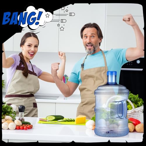 2 Pieces Water Jugs Round Plastic Water Bottle With Handle Screw Cap Reusable Large Capacity Bottle For Camping Outdoor Travel Gym Use (2 Count)