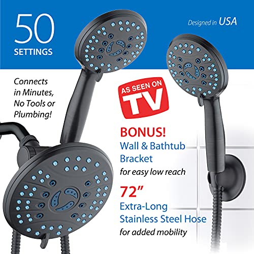AquaCare 50 mode High Pressure 7 inch Shower Head Combo w