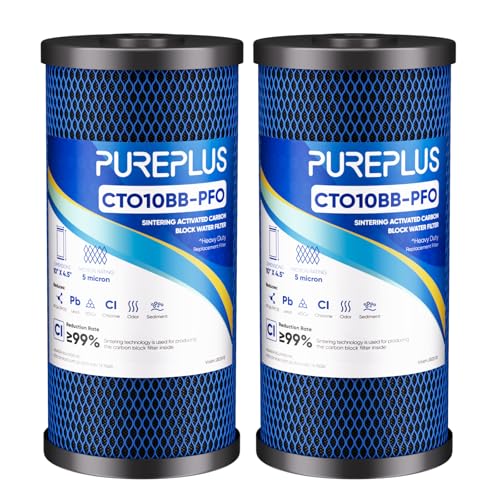 5 Micron 10" x 4.5" Whole House PFAS Removal Replacement Water Filter (2 Count)