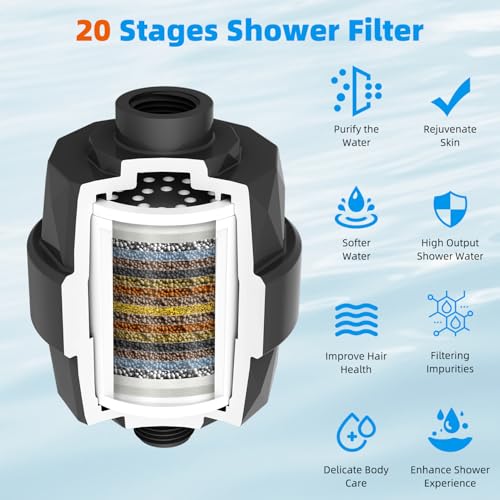 High Output 20 Stage Shower Filter for Hard Water