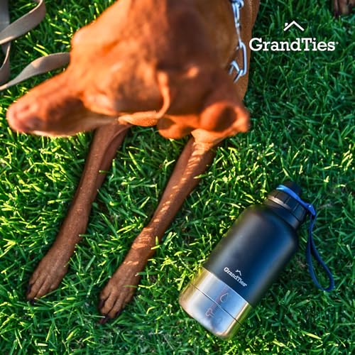 Insulated Portable Water Bottle with 2 Detachable Dog Bowl Dispenser