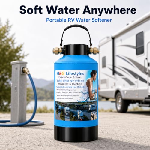 Portable Water Softener for RV with Water Hose