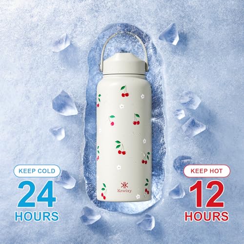32 oz Insulated Water Bottle with Straw