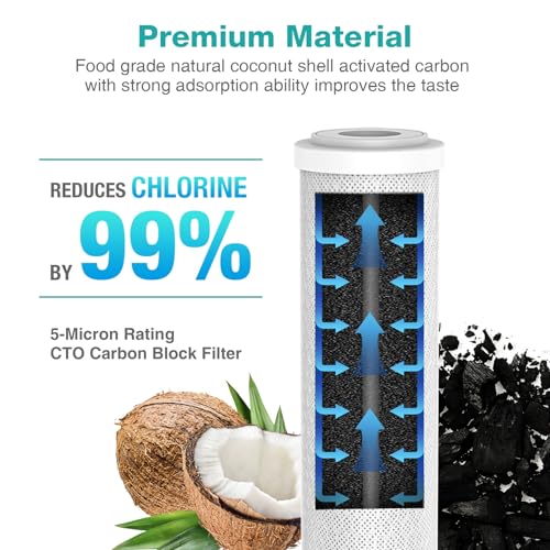 5 Micron 10" x 2.5" Whole House CTO Carbon Sediment Water Filter