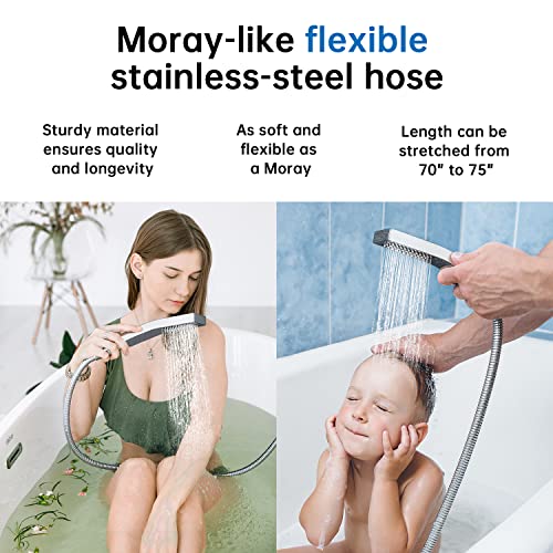 All Metal 12 Inches Rainfall Shower Head with Handheld Combo