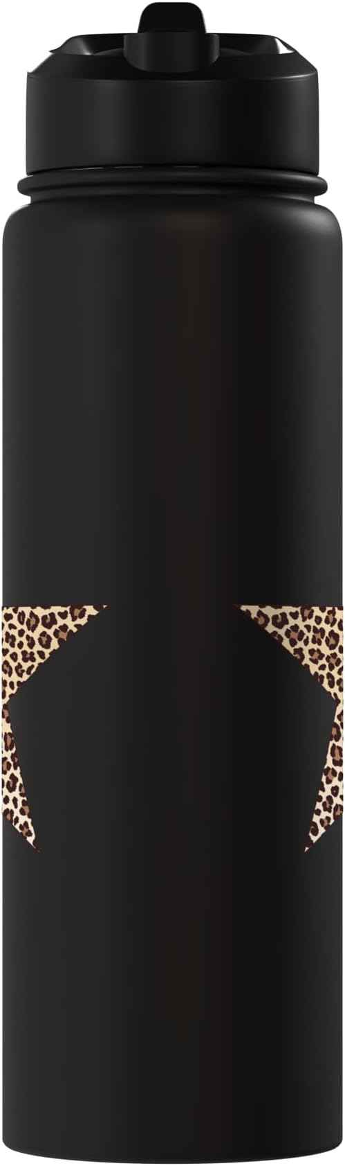 Star Shape - Cute Cheetah Leopard Print Graphic Stainless Steel Insulated Water Bottle