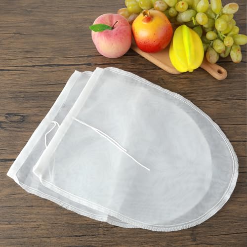 Cheese Bags 3 Pack 12" x 10" Nylon Reusable Fine Mesh Cheesecloth Strainer Nut Tea Beer Juice Filter Cloth for Cold Brew Coffee Yogurt Almond Soy Oat Milk