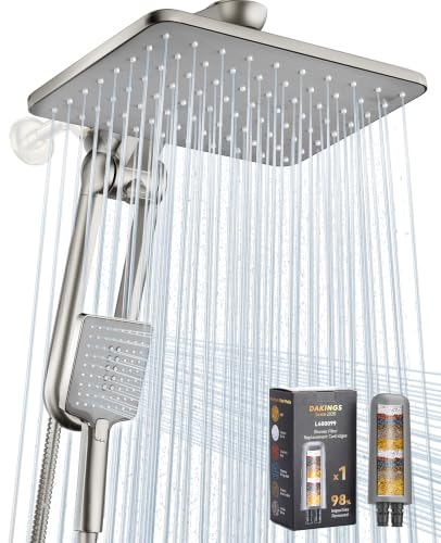 Dual Filtered Rainfall Handheld Showerhead Spray Combo with 7 Modes