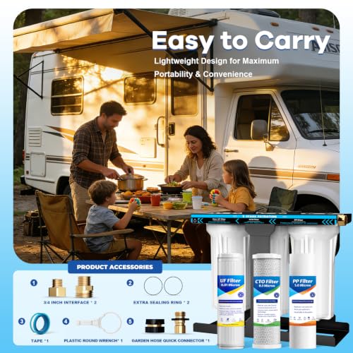 5 Stage RV Water Filter System 0.01 Micron Filtration