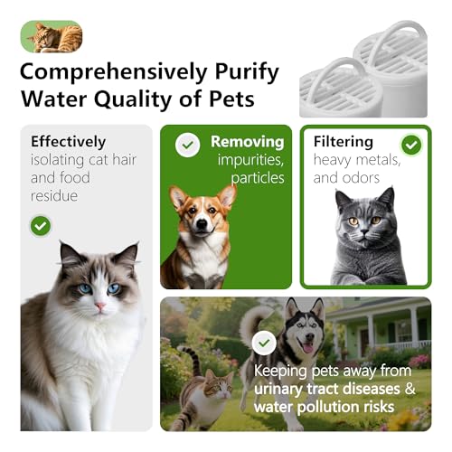 4+4 Packs Premium Cat and Dog Water Fountain Carbon Filters (8 Count)